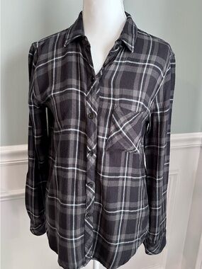 Rails Women’s Black and Gray Plaid Shirt